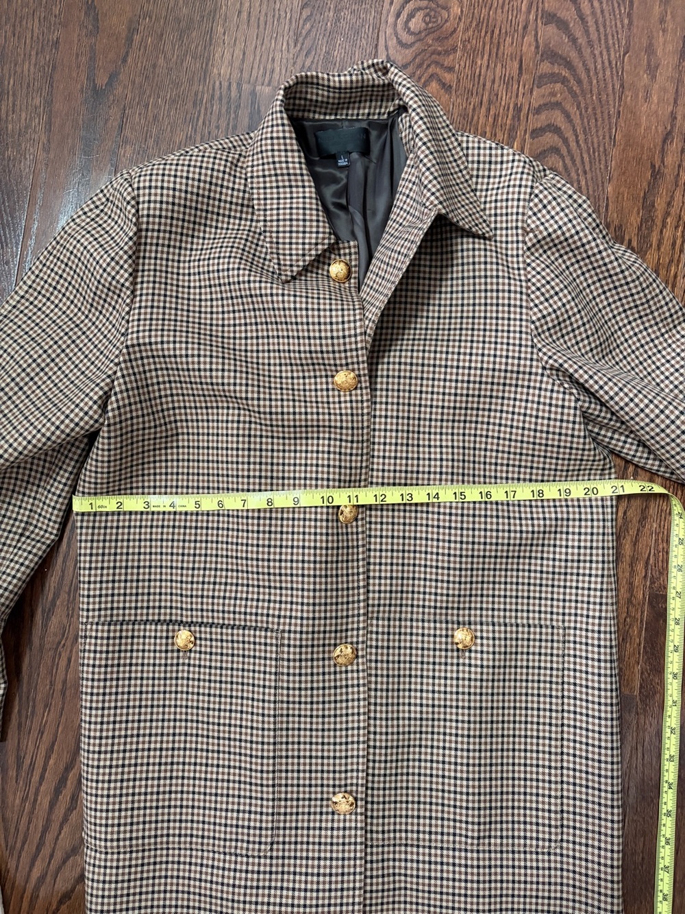 Nili Lotan Brown and Black Houndstooth Single-Breasted Trench Coat - Picture 3 of 7